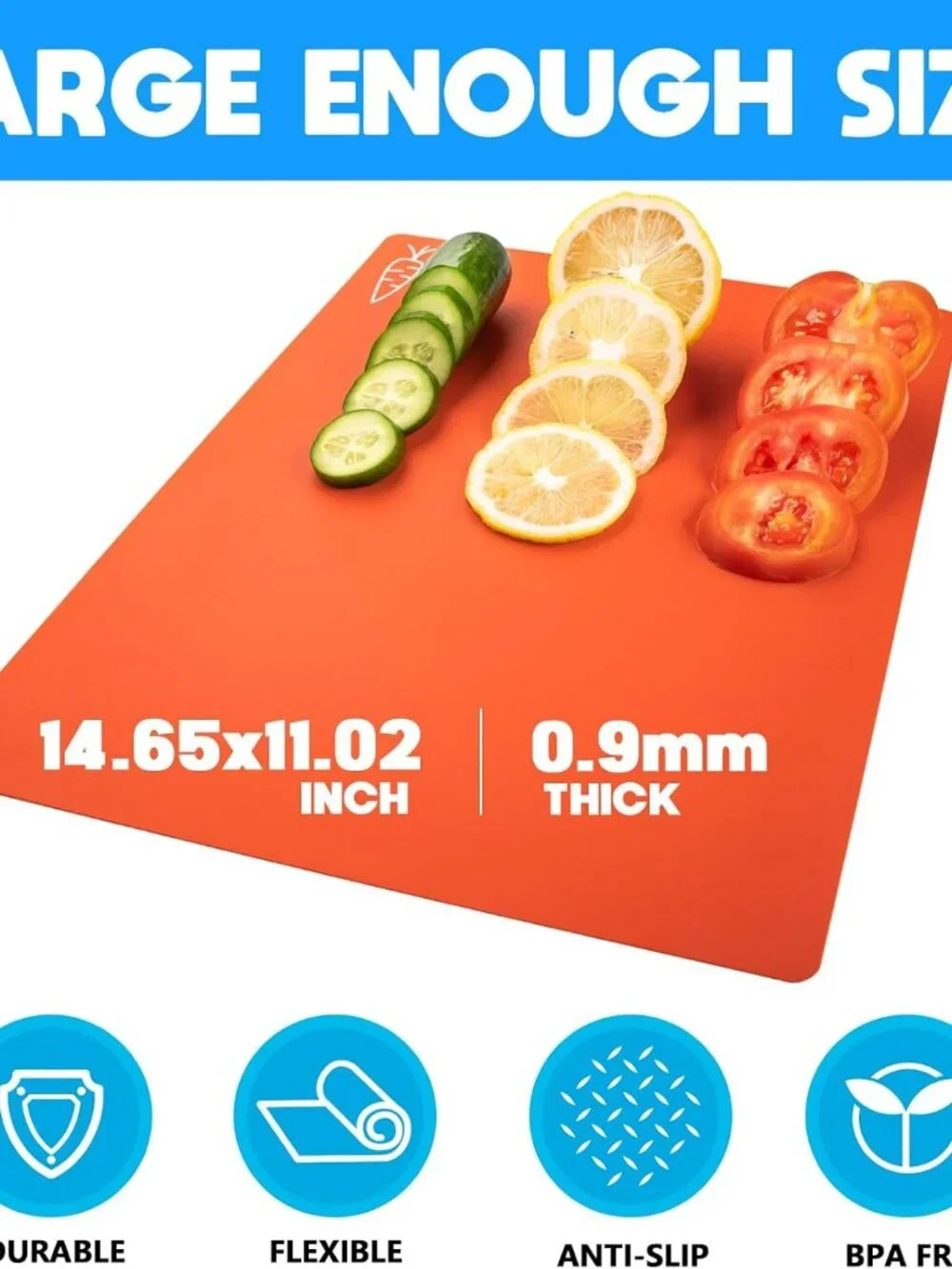 Goodluck 5 Pieces Flexible Cutting Boards, BPA Free Plastic Cutting Boards